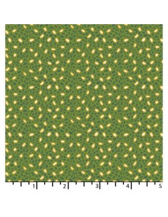 EQP Forward to the Past - Corn And Beans – Forest Green, tessuto verde foresta con piccoli disegni verde e giallo Ellie's Quiltp