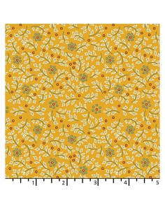 EQP Forward to the Past - Hollyberry - Mustard, tessuto giallo Ellie's Quiltplace Textiles - 1