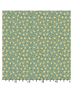 EQP Forward to the Past - Corn & Beans – Glacier Blue, tessuto verde menta con piccoli disegni verde e giallo Ellie's Quiltplace