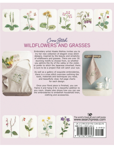 Cross Stitch Wildflowers and Grasses, 32 progetti di ricamo a tema botanico Search Press - 15