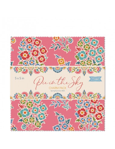 Tilda Pie in the Sky Charm Pack, 40 Quadrati 5x5 Pollici- 2 per fantasia Tilda Fabrics - 1
