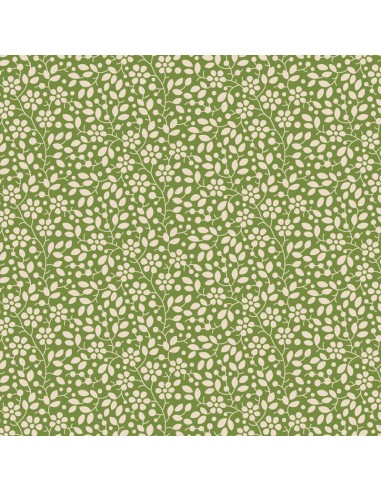 Tilda Pie in the Sky Cloudpie Green- Tessuto Verde con Piccoli Fiorellini Panna Tilda Fabrics - 1