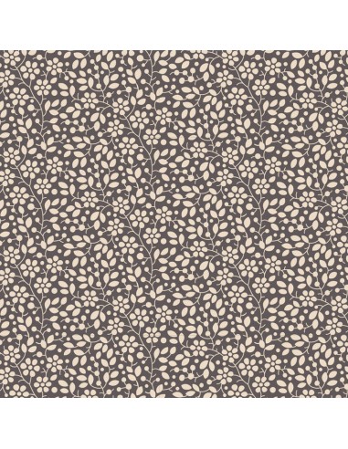 Tilda Pie in the Sky Cloudpie Grey- Tessuto Marrone/ Grigio con Piccoli Fiorellini Panna Tilda Fabrics - 1