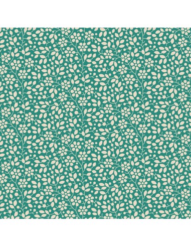 Tilda Pie in the Sky Cloudpie Tealgreen- Tessuto Verde Menta con Piccoli Fiorellini Panna Tilda Fabrics - 1