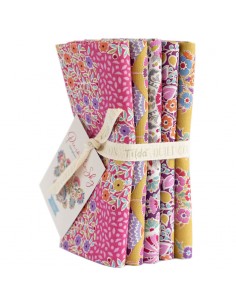 Tilda Pie in the Sky Fat Quarter Bundle 5 Tessuti Cerise/Mustard Tilda Fabrics - 1