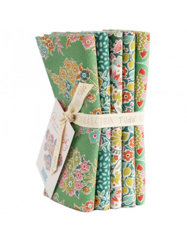 Tilda Pie in the Sky Fat Quarter Bundle 5 Tessuti Green/Pine Tilda Fabrics - 1