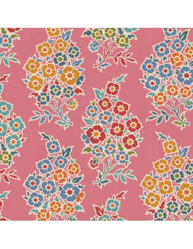 Tilda Pie in the Sky WillyNilly Pink- Tessuto Fondo Rosa Confetto con Disegno Cashmere Floreale Tilda Fabrics - 1